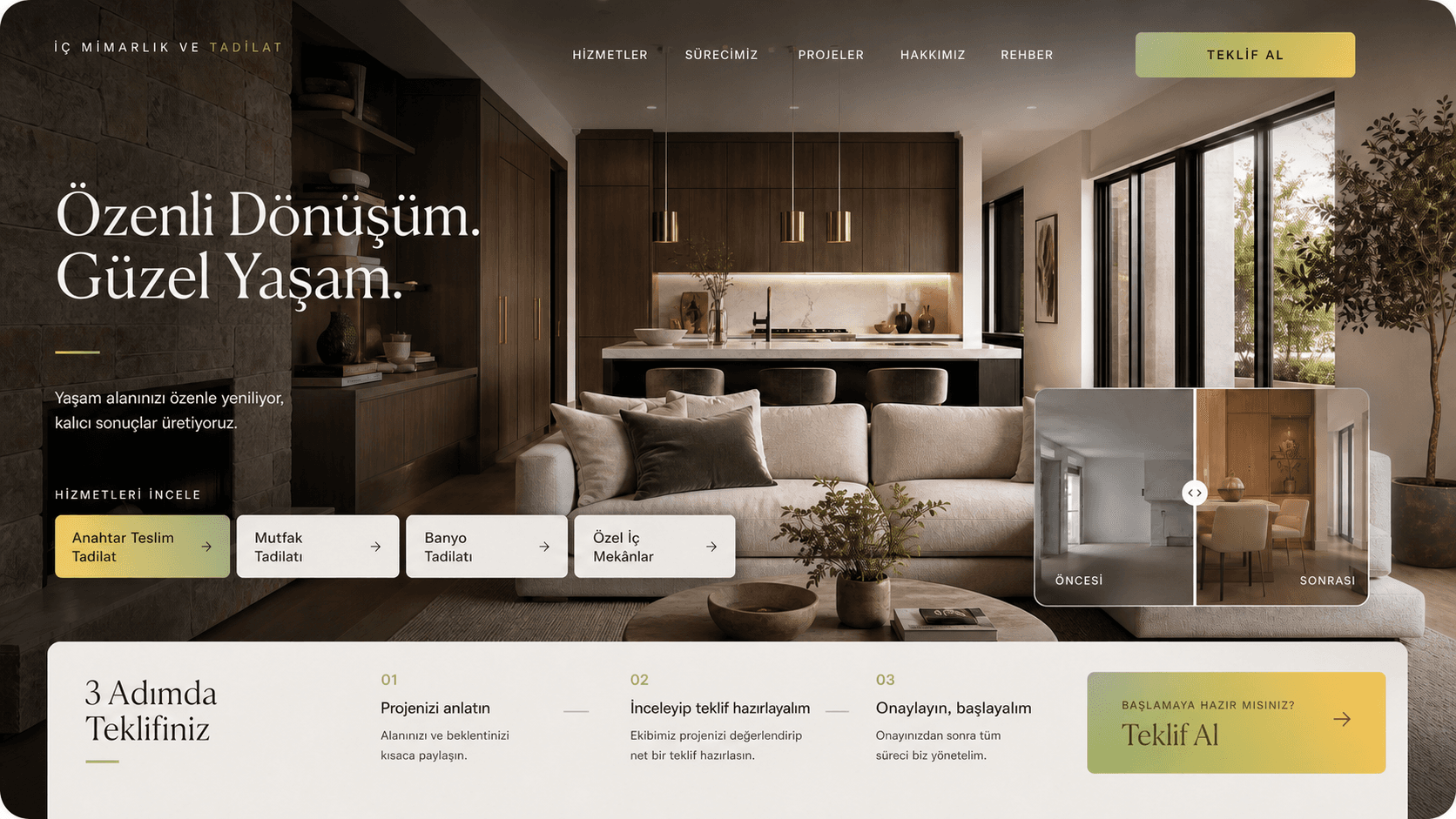Service and quote request website design